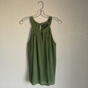 Anthropologie Sunday in Brooklyn Tank Top Green Pleated large Green High neck